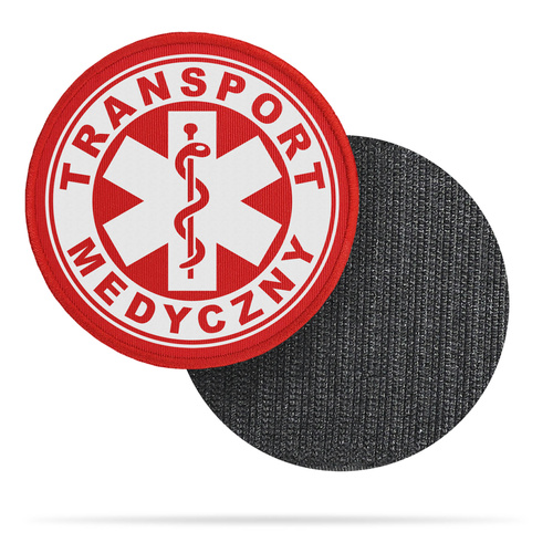 TRANSPORT MEDYCZNY naszywka odblaskowa z eskulapem