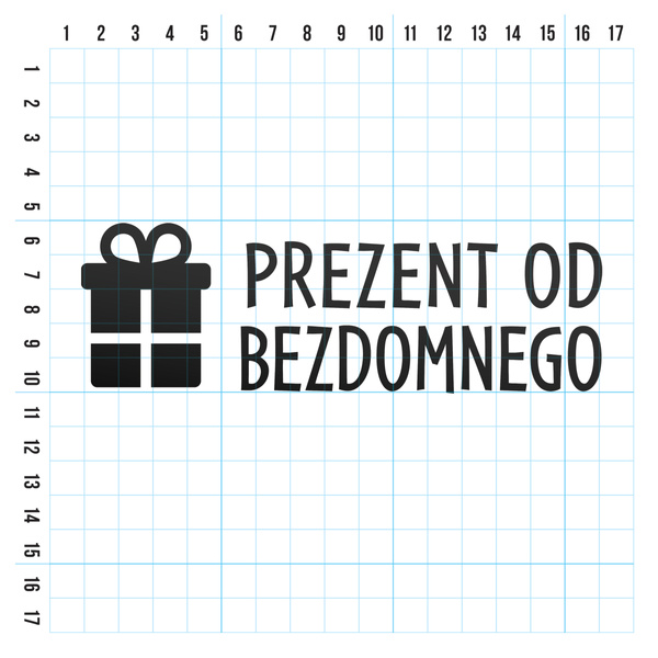 PREZENT OD BEZDOMNEGO pudełko odblaskowa naklejka na auto czarna