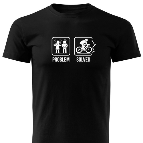 Czarna koszulka T-shirt nadruk PROBLEM -> ROWER