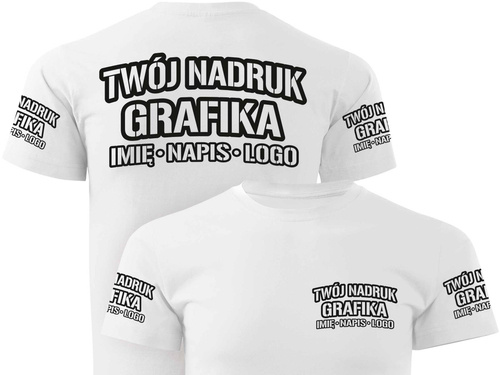 Koszulka T-shirt z własnym nadrukiem - biała