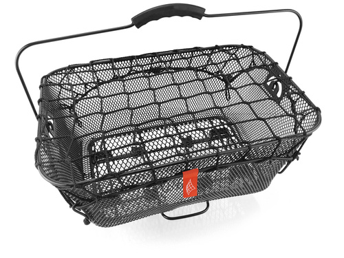 Metalowy koszyk rowerowy na bagażnik - szybki montaż na CLICK + siatka zabezpieczająca