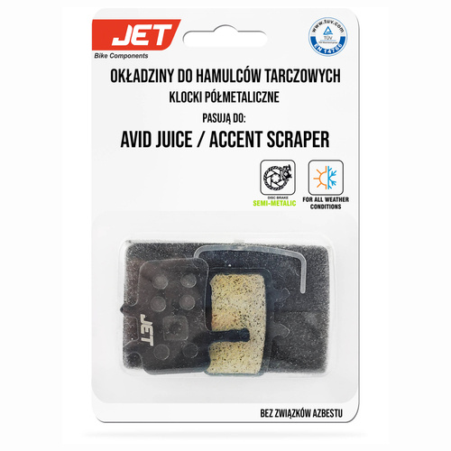 Okładziny półmetaliczne klocki JET do hamulców Avid Juice/Accent Scraper