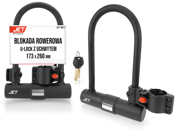 Blokada rowerowa U-LOCK z uchwytem JET LOCK TY-3871 - 173x260 mm