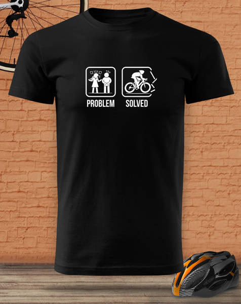 Czarna koszulka T-shirt nadruk PROBLEM -> ROWER