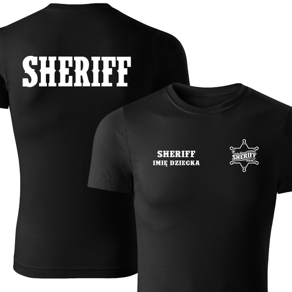 Dziecięca koszulka - nadruk SHERIFF i imię dziecka