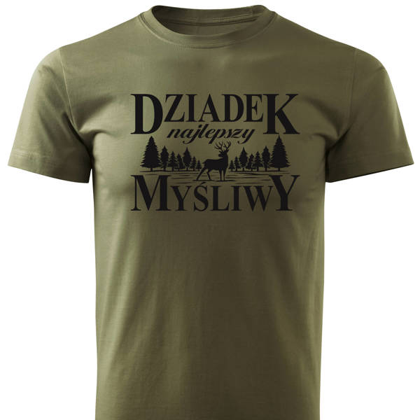 Koszulka T-shirt nadruk DZIADEK NAJLEPSZY MYŚLIWY