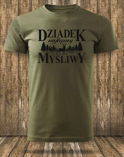 Koszulka T-shirt nadruk DZIADEK NAJLEPSZY MYŚLIWY