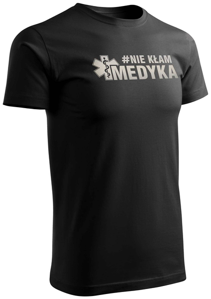 Koszulka T-shirt wzór odblaskowy #NIE KŁAM MEDYKA 