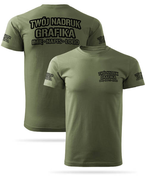 Koszulka T-shirt z własnym nadrukiem - khaki