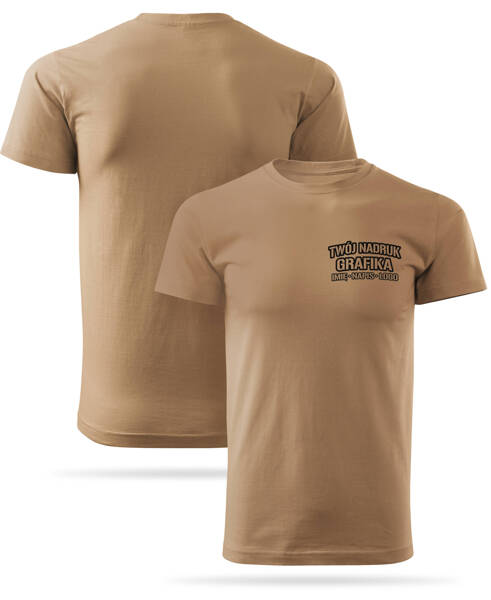 Koszulka T-shirt z własnym nadrukiem - piaskowa
