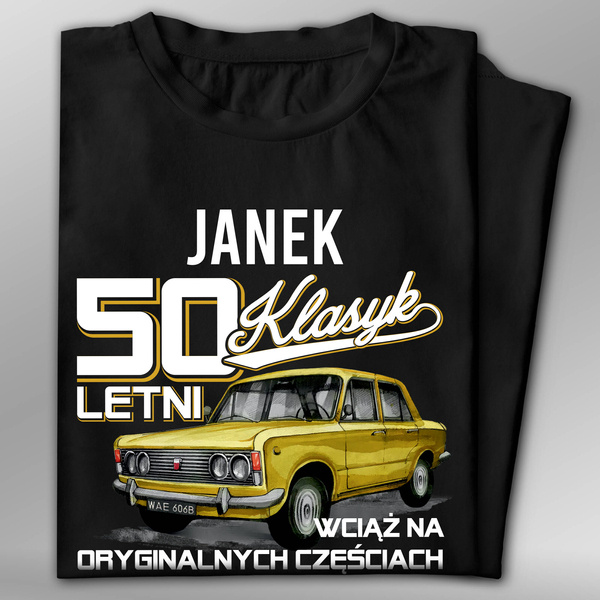 Koszulka bawełniana T-shirt nadruk IMIĘ - 50-letni KLASYK