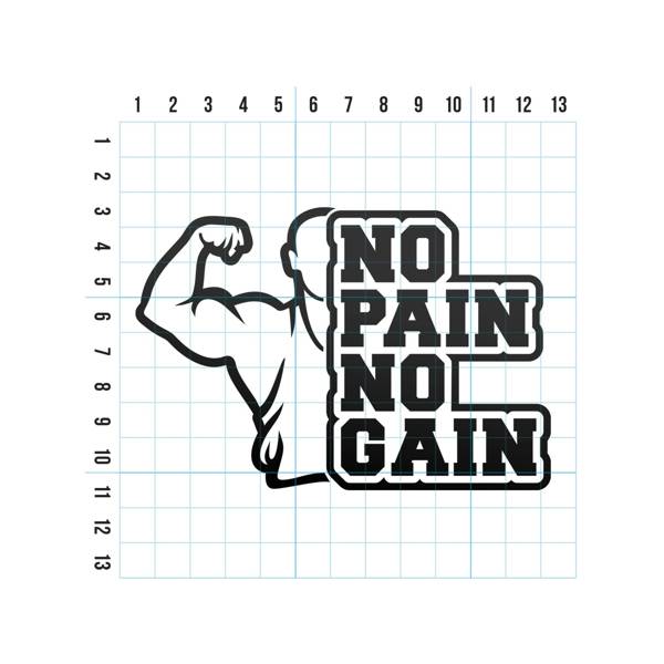 NO PAIN NO GAIN odblaskowa naklejka - czarna