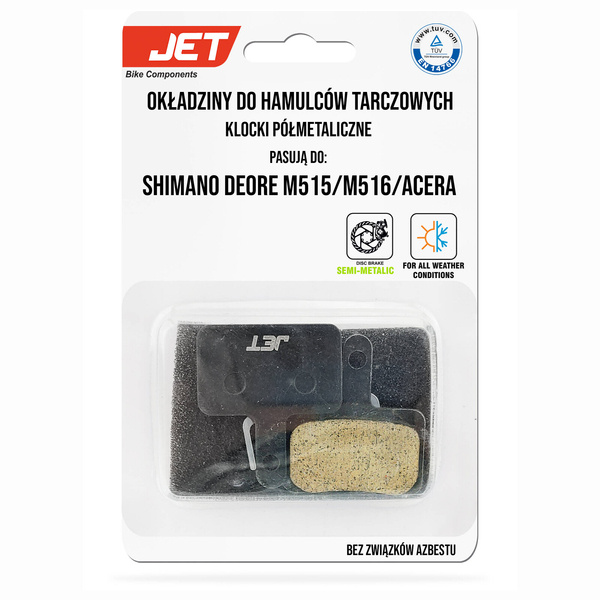 Okładziny półmetaliczne klocki JET do hamulców Deore M515/M516/Acera M415