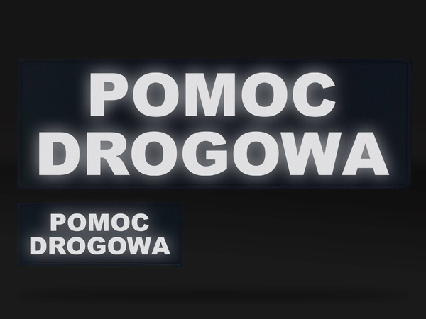 POMOC DROGOWA zestaw naszywek odblaskowych