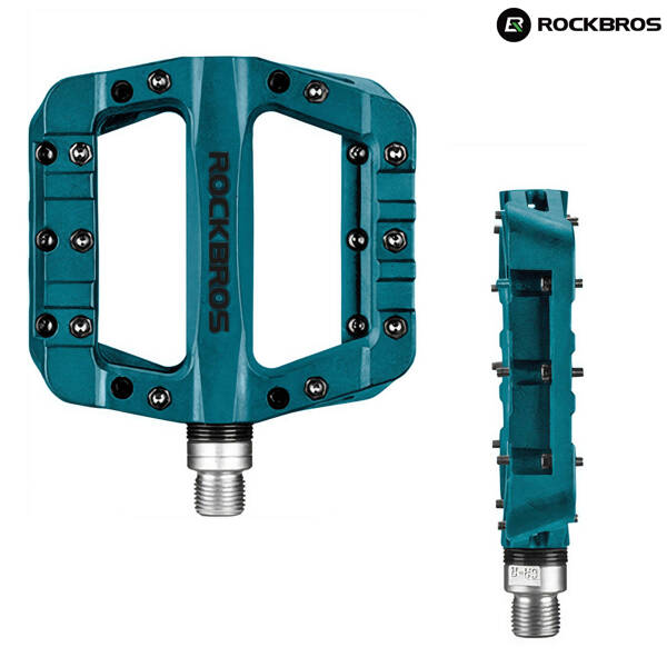 Pedały rowerowe platformowe ROCKBROS 2017-12CBL - nylonowe + piny