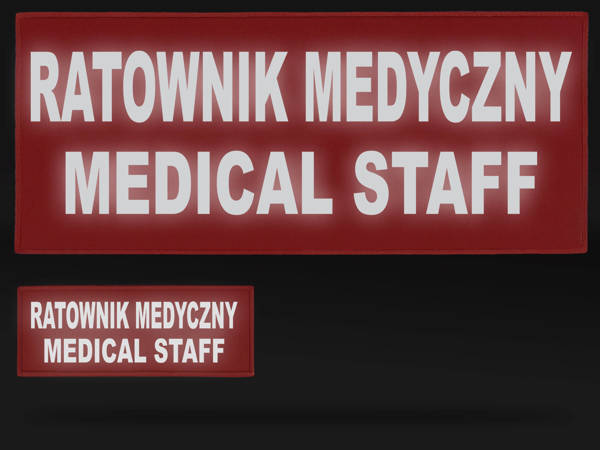 RATOWNIK MEDYCZNY MEDICAL STAFF zestaw naszywek odblaskowych