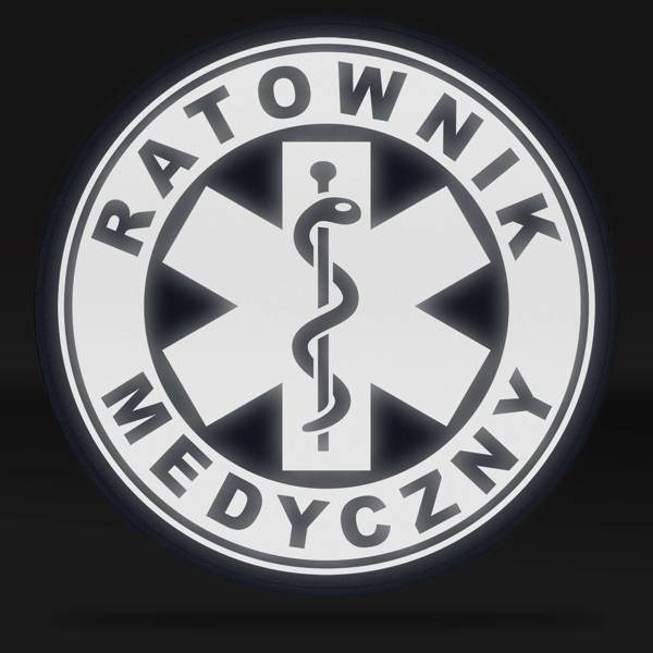 RATOWNIK MEDYCZNY emblemat odblaskowy z eskulapem