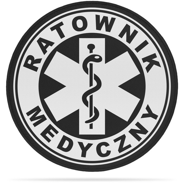 RATOWNIK MEDYCZNY naszywka odblaskowa z eskulapem