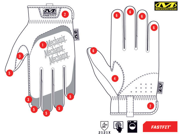 Rękawice ochronne dotykowe MECHANIX FastFit - czarne