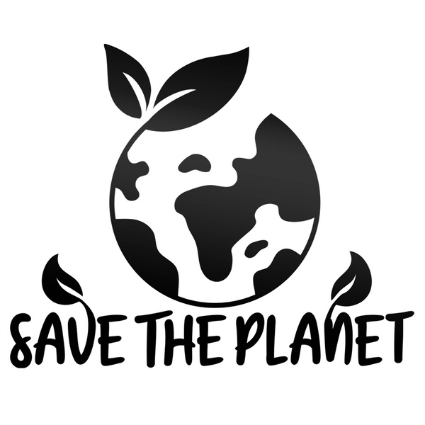 SAVE THE PLANET odblaskowa naklejka - czarna