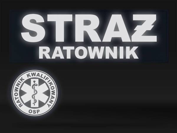 STRAŻ RATOWNIK OSP zestaw naszywek odblaskowych