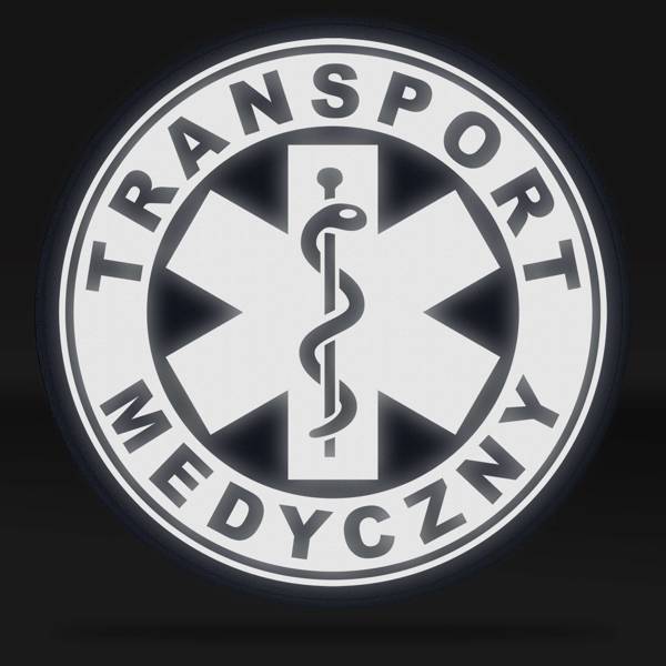 TRANSPORT MEDYCZNY naszywka odblaskowa z eskulapem