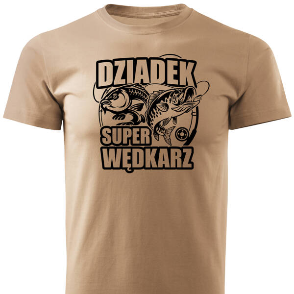 Wędkarska koszulka T-shirt nadruk DZIADEK SUPER WĘDKARZ