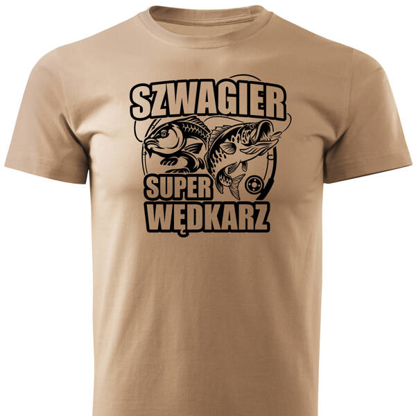 Wędkarska koszulka T-shirt nadruk SZWAGIER SUPER WĘDKARZ