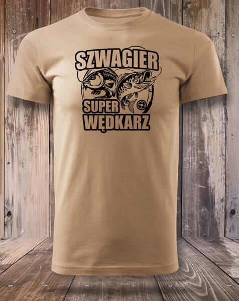 Wędkarska koszulka T-shirt nadruk SZWAGIER SUPER WĘDKARZ