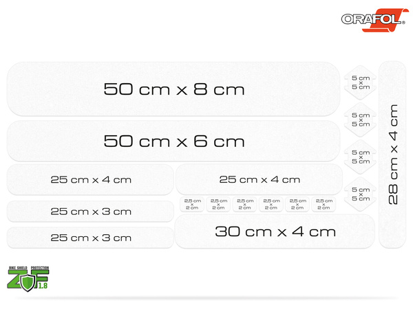 Zestaw naklejek ochronnych na ramę roweru - ZF1.8