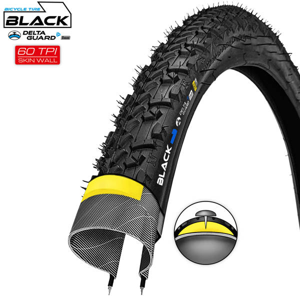 Zestaw opona rowerowa BLACK1 Rock On - 700x35C 35-622 z dętką MITAS zawór FV