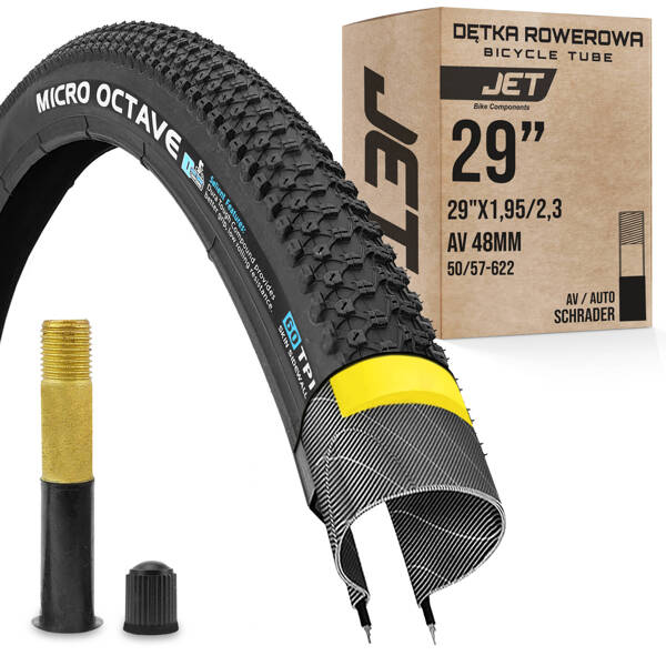 Zestaw opona rowerowa BLACKONE Micro Octave 29x2.10 / 54-622 z dętką JET zawór AV