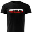 Biała koszulka T-shirt nadruk FLAGA POLSKI