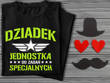 Czarna koszulka T-shirt nadruk DZIADEK JEDNOSTKA DO ZADAŃ SPECJALNYCH